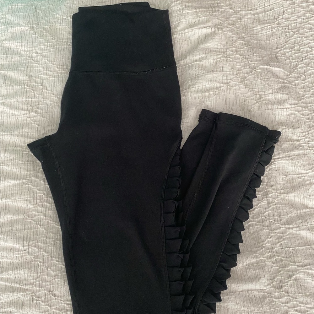 Aerie Black Mesh Leggings w/ Fleece Interior
